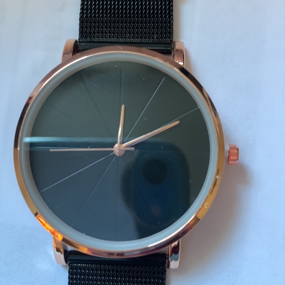 Ladies watch black 9 inch band single function new in box